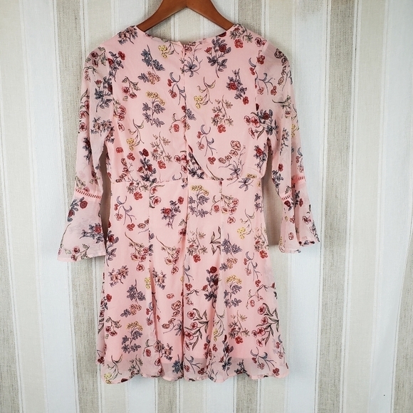 Disney Beauty and the Beast Mini Dress Pink Floral Size Extra Small - Picture 12 of 12